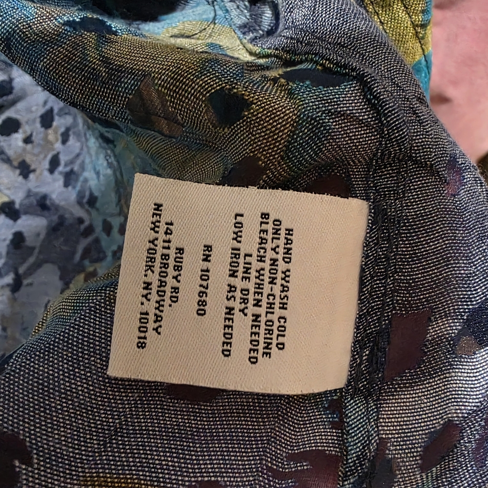 Ruby Rd. Teal and Black Patterned Jacket - Picture 4 of 4